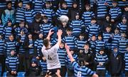 29 January 2024; St Vincent's Castleknock College supporters during the Bank of Ireland Leinster Schools Senior Cup first round match between St Michael's College and St Vincent's Castleknock College at Energia Park in Dublin. Photo by Piaras Ó Mídheach/Sportsfile