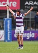28 January 2024; Matthew Smyth of Clongowes Wood College during the Bank of Ireland Leinster Schools Senior Cup First Round match between Clongowes Wood College and Belvedere College at Energia Park in Dublin. Photo by Tyler Miller/Sportsfile