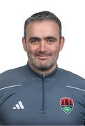 29 January 2024; Coach Richie Holland poses for a portrait during a Cork City FC squad portraits session at Bishopstown Stadium in Cork. Photo by Stephen McCarthy/Sportsfile