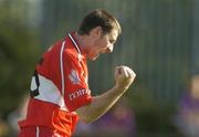 17 July 2004; Enda Muldoon, Derry, celebrates after scoring his sides opening goal. Bank of Ireland Senior Football Championship Qualifier, Round 3, Wexford v Derry, Parnell Park, Dublin. Picture credit; Pat Murphy / SPORTSFILE