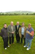 20 July 2004; John Daly, double Major winner and one of golf's most colourful players, was in Blarney, Co. Cork, to finalise plans for the new Blarney Golf Resort Championship course which he designed in conjunction with Mel Flanagan of Irish Golf Design. Pictured with John are, from left, Mel Flanagan, Jnr, Frank McCarthy, developer, Mel Flanagan, co-designer and John Kelly, local developer. Picture credit; Brendan Moran / SPORTSFILE