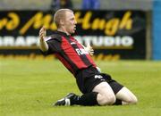 20 July 2004; Sean Francis, Longford Town, celebrates after scoring his sides first goal. eircom League Cup Semi-Final, Finn Harps v Longford Town, Finn Park, Ballybofey, Co. Donegal. Picture credit; David Maher / SPORTSFILE