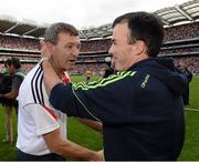 8 September 2013; Cork manager Jimmy Barry Murphy with Clare selector Louis Mulqueen after the game. GAA Hurling All-Ireland Senior Championship Final, Cork v Clare, Croke Park, Dublin. Picture credit: Ray McManus / SPORTSFILE