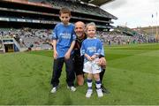 8 September 2013; Eric Tuohy, from Galway, age 11, and Brooke O'Regan, age 6, from Waterford, are pictured at the Electric Ireland GAA Hurling All-Ireland Minor Championship Final where they were the official ball-carriers and had the honour of presenting the match sliotar to referee Cathal McAllister before the game. William and Joe won their prizes through Electric Ireland’s Facebook page www.facebook.com/ElectricIreland. Electric Ireland GAA Hurling All-Ireland Minor Championship Final, Galway v Waterford, Croke Park, Dublin. Picture credit: Matt Browne / SPORTSFILE