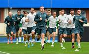 9 September 2013; Republic of Ireland's Richard Dunne, left, and Robbie Keane during squad training ahead of their 2014 FIFA World Cup Qualifier Group C game against Austria on Tuesday. Republic of Ireland Squad Training, Ernst Happel Stadion, Vienna, Austria. Picture credit: David Maher / SPORTSFILE