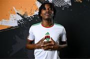 29 January 2024; Jaden Umeh poses for a portrait during a Cork City FC squad portraits session at Bishopstown Stadium in Cork. Photo by Stephen McCarthy/Sportsfile