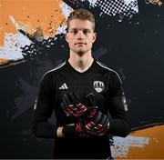 29 January 2024; Goalkeeper Aidan Dowling poses for a portrait during a Cork City FC squad portraits session at Bishopstown Stadium in Cork. Photo by Stephen McCarthy/Sportsfile