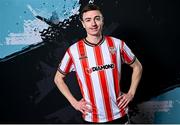 29 January 2024; Daniel Kelly during a Derry City FC squad portrait session at The Ryan McBride Brandywell Stadium in Derry. Photo by Ramsey Cardy/Sportsfile