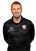 29 January 2024; Goalkeeping Coach Michael Dougherty during a Derry City FC squad portrait session at The Ryan McBride Brandywell Stadium in Derry. Photo by Ramsey Cardy/Sportsfile