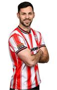 29 January 2024; Patrick Hoban during a Derry City FC squad portrait session at The Ryan McBride Brandywell Stadium in Derry. Photo by Ramsey Cardy/Sportsfile