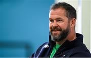 31 January 2024; Head coach Andy Farrell during an Ireland Rugby media conference at the Magnolia Hotel in Quinta da Lago, Portugal. Photo by Brendan Moran/Sportsfile