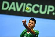 31 January 2024; Michael Agwi during an Ireland Tennis squad training session at the UL Sport Arena in Limerick, ahead of Ireland's Davis Cup World Group One play-off first round match with Austria.  Photo by Piaras Ó Mídheach/Sportsfile