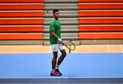 31 January 2024; Michael Agwi during an Ireland Tennis squad training session at the UL Sport Arena in Limerick, ahead of Ireland's Davis Cup World Group One play-off first round match with Austria.  Photo by Piaras Ó Mídheach/Sportsfile