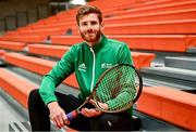 31 January 2024; David O'Hare poses for a portrait after an Ireland Tennis squad training session at the UL Sport Arena in Limerick, ahead of Ireland's Davis Cup World Group One play-off first round match with Austria.  Photo by Piaras Ó Mídheach/Sportsfile