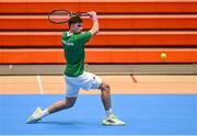 31 January 2024; Conor Gannon during an Ireland Tennis squad training session at the UL Sport Arena in Limerick, ahead of Ireland's Davis Cup World Group One play-off first round match with Austria.  Photo by Piaras Ó Mídheach/Sportsfile