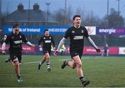31 January 2024; Jack Deegan of Cistercian College Roscrea celebrates after the Bank of Ireland Leinster Schools Senior Cup First Round match between Newbridge College and Cistercian College Roscrea at Energia Park in Dublin. Photo by David Fitzgerald/Sportsfile