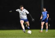 31 January 2024; UCD goalkeeper Killian Roche takes a free kick during the Electric Ireland Higher Education GAA Sigerson Cup quarter-final match between University of Galway and UCD at Dangan in Galway.  Photo by Piaras Ó Mídheach/Sportsfile