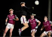 31 January 2024; University of Galway goalkeeper Rory Egan makes a save during the Electric Ireland Higher Education GAA Sigerson Cup quarter-final match between University of Galway and UCD at Dangan in Galway.  Photo by Piaras Ó Mídheach/Sportsfile