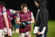 31 January 2024; Ryan O'Donoghue of University of Galway after his side's defeat in the Electric Ireland Higher Education GAA Sigerson Cup quarter-final match between University of Galway and UCD at Dangan in Galway.  Photo by Piaras Ó Mídheach/Sportsfile