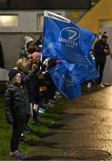 31 January 2024; A flagbearer before the BearingPoint Sarah Robinson Cup round four match between North East and Metro at Skerries RFC in Skerries, Dublin. Photo by Sam Barnes/Sportsfile