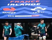 1 February 2024; Calvin Nash and Joe McCarthy walk out for an Ireland Rugby captain's run at the Stade Velodrome in Marseille, France. Photo by Harry Murphy/Sportsfile