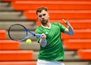 31 January 2024; Simon Carr during an Ireland Tennis squad training session at the UL Sport Arena in Limerick, ahead of Ireland's Davis Cup World Group One play-off first round match with Austria.  Photo by Piaras Ó Mídheach/Sportsfile