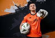 31 January 2024; Goalkeeper Lee Axworthy poses for a portrait during a Kerry FC squad portraits session at Mounthawk Park in Tralee, Kerry. Photo by Stephen McCarthy/Sportsfile