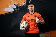 31 January 2024; Goalkeeper Lee Axworthy poses for a portrait during a Kerry FC squad portraits session at Mounthawk Park in Tralee, Kerry. Photo by Stephen McCarthy/Sportsfile