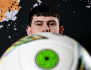 31 January 2024; Cianan Cooney poses for a portrait during a Kerry FC squad portraits session at Mounthawk Park in Tralee, Kerry. Photo by Stephen McCarthy/Sportsfile