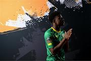 31 January 2024; Samuel Aladesanusi poses for a portrait during a Kerry FC squad portraits session at Mounthawk Park in Tralee, Kerry. Photo by Stephen McCarthy/Sportsfile