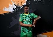 31 January 2024; Samuel Aladesanusi poses for a portrait during a Kerry FC squad portraits session at Mounthawk Park in Tralee, Kerry. Photo by Stephen McCarthy/Sportsfile