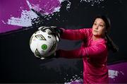 1 February 2024; Eve Badana poses for a portrait during a DLR Waves squad portraits session at Beckett Park in Cherrywood, Dublin. Photo by Stephen McCarthy/Sportsfile