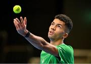 2 February 2024; Michael Agwi during an Ireland Tennis squad training session at the UL Sport Arena in Limerick, ahead of Ireland's Davis Cup World Group One play-off first round match with Austria. Photo by Brendan Moran/Sportsfile