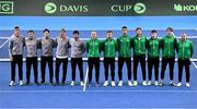 2 February 2024; The Austria and Ireland teams at the UL Sport Arena in Limerick, ahead of Ireland's Davis Cup World Group One play-off first round match with Austria. Photo by Brendan Moran/Sportsfile