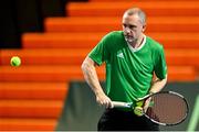2 February 2024; Team Ireland captain Conor Niland during an Ireland Tennis squad training session at the UL Sport Arena in Limerick, ahead of Ireland's Davis Cup World Group One play-off first round match with Austria. Photo by Brendan Moran/Sportsfile
