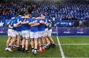 2 February 2024; St Mary's College players and supporters sing their school anthem ahead of the Bank of Ireland Leinster Schools Senior Cup First Round match between St Mary's College and Wesley College at Energia Park in Dublin. Photo by Dáire Brennan/Sportsfile