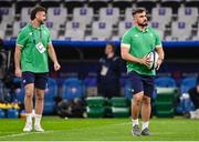 2 February 2024; Rónan Kelleher, right, and Caelan Doris of Ireland before the Guinness Six Nations Rugby Championship match between France and Ireland at the Stade Velodrome in Marseille, France. Photo by Ramsey Cardy/Sportsfile