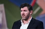 2 February 2024; Analyst Shane Horgan during Virgin Media Television's live coverage of France and Ireland in the Guinness Six Nations Rugby Championship from Virgin Media Television Studios in Ballymount, Dublin. Photo by Piaras Ó Mídheach/Sportsfile