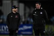 2 February 2024; Dundalk head coach Stephen O'Donnell, left, and Drogheda United manager Kevin Doherty before the PTSB Leinster Senior Cup / Malone Cup match between Dundalk and Drogheda United at Oriel Park in Dundalk, Louth. Photo by Ben McShane/Sportsfile