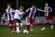 2 February 2024; Daryl Horgan of Dundalk in action against Ryan Brennan of Drogheda United during the PTSB Leinster Senior Cup / Malone Cup match between Dundalk and Drogheda United at Oriel Park in Dundalk, Louth. Photo by Ben McShane/Sportsfile