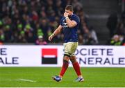 2 February 2024; Paul Willemse of France leaves the pitch after being show a red card by referee Karl Dickson, not pictured, during the Guinness Six Nations Rugby Championship match between France and Ireland at the Stade Velodrome in Marseille, France. Photo by Harry Murphy/Sportsfile