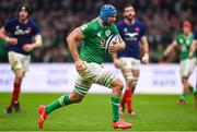 2 February 2024; Tadhg Beirne of Ireland on his way to scoring his side's second try during the Guinness Six Nations Rugby Championship match between France and Ireland at the Stade Velodrome in Marseille, France. Photo by Harry Murphy/Sportsfile