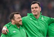 2 February 2024; Cian Healy, left, and James Ryan of Ireland before the Guinness Six Nations Rugby Championship match between France and Ireland at the Stade Velodrome in Marseille, France. Photo by Ramsey Cardy/Sportsfile