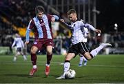 2 February 2024; Paul Doyle of Dundalk in action against Aaron McNally of Drogheda United during the PTSB Leinster Senior Cup / Malone Cup match between Dundalk and Drogheda United at Oriel Park in Dundalk, Louth. Photo by Ben McShane/Sportsfile