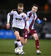 2 February 2024; Paul Doyle of Dundalk in action against Darragh Markey of Drogheda United during the PTSB Leinster Senior Cup / Malone Cup match between Dundalk and Drogheda United at Oriel Park in Dundalk, Louth. Photo by Ben McShane/Sportsfile