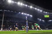 2 February 2024; Calvin Nash of Ireland on his way to scoring his side's third try during the Guinness Six Nations Rugby Championship match between France and Ireland at the Stade Velodrome in Marseilles, France. Photo by Harry Murphy/Sportsfile