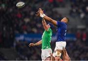 2 February 2024; Cameron Woki of France and Ryan Baird of Ireland battle for possession in a line-out during the Guinness Six Nations Rugby Championship match between France and Ireland at the Stade Velodrome in Marseille, France. Photo by Ramsey Cardy/Sportsfile