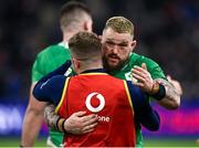 2 February 2024; Andrew Porter, right, and Craig Casey of Ireland after their side's victory in the Guinness Six Nations Rugby Championship match between France and Ireland at the Stade Velodrome in Marseille, France. Photo by Harry Murphy/Sportsfile
