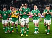 2 February 2024; Ryan Baird of Ireland, centre, after their side's victory in the Guinness Six Nations Rugby Championship match between France and Ireland at the Stade Velodrome in Marseille, France. Photo by Harry Murphy/Sportsfile
