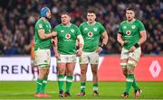 2 February 2024; Ireland players, from left, Tadhg Beirne, Tadhg Furlong, Dan Sheehan and Joe McCarthy during the Guinness Six Nations Rugby Championship match between France and Ireland at the Stade Velodrome in Marseille, France. Photo by Ramsey Cardy/Sportsfile